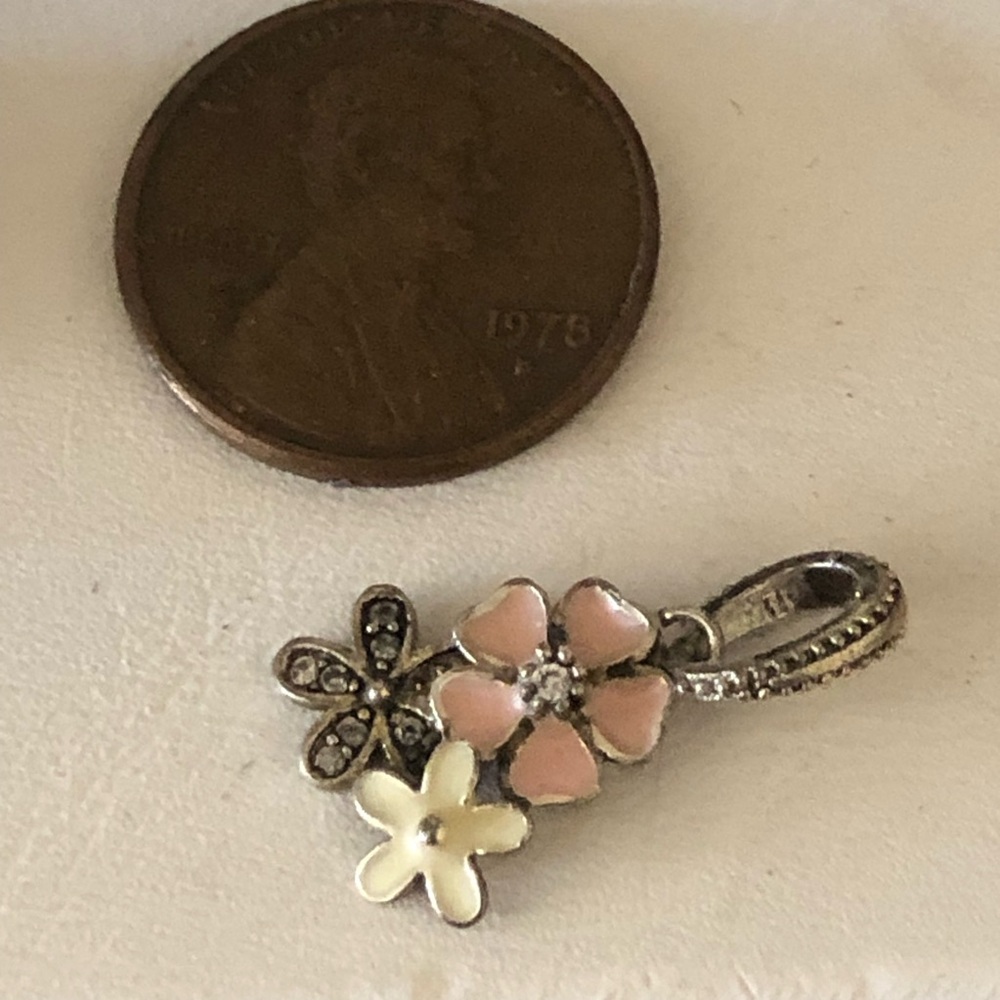 NEW 925 Silver and Enamel Flowers Charm/Pendant - Picture 4 of 10